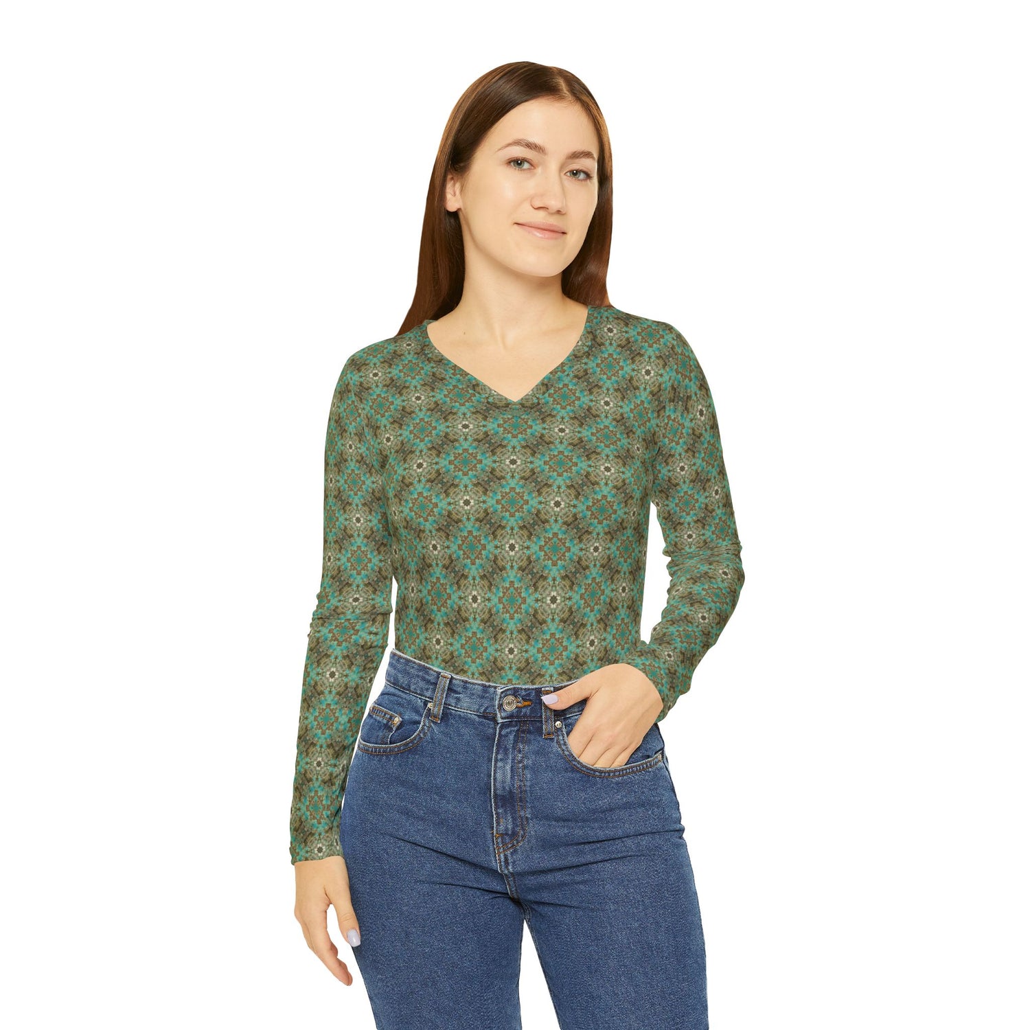 Wicasa Long Sleeve V-neck Shirt