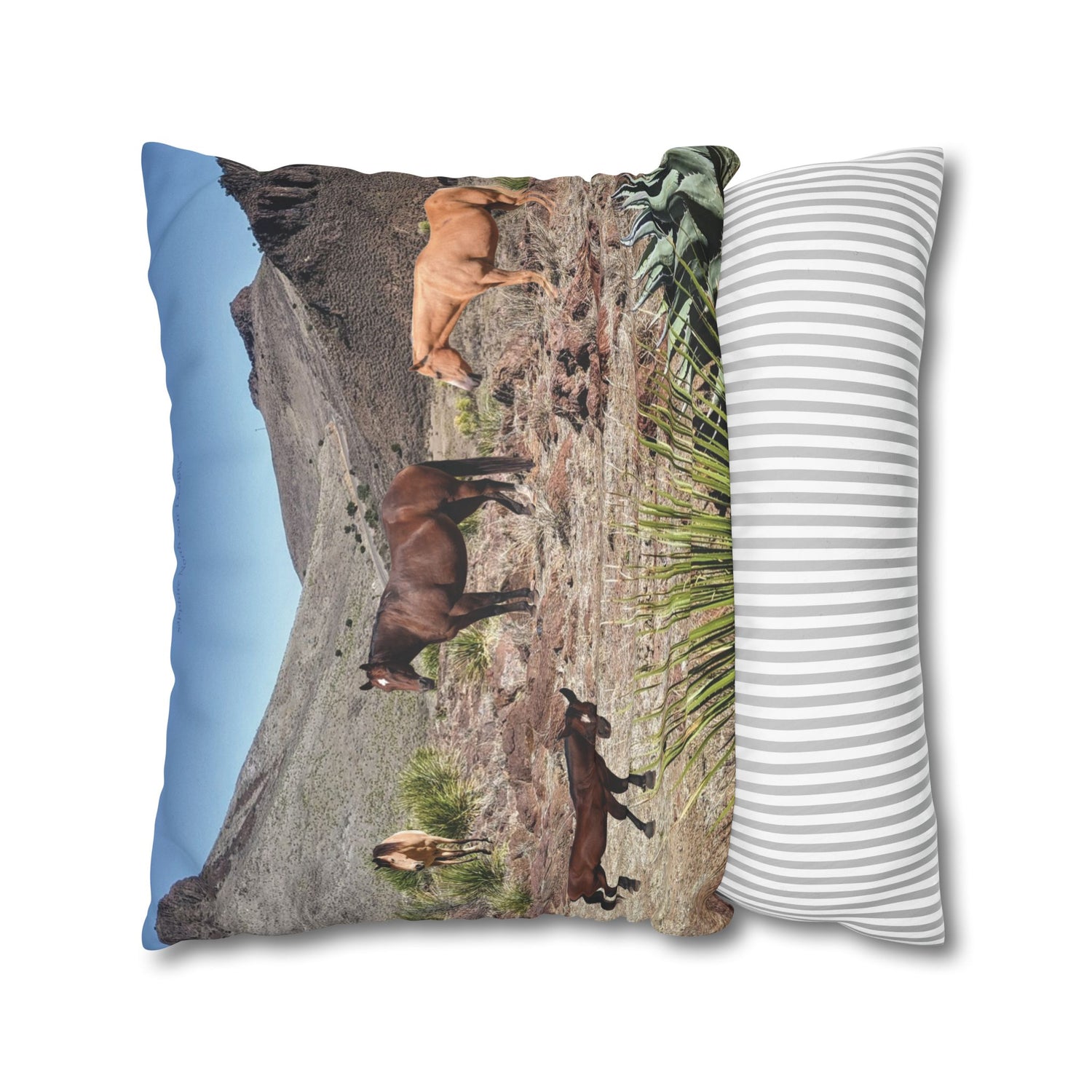 Horses Faux Suede Square *Pillow Case only*