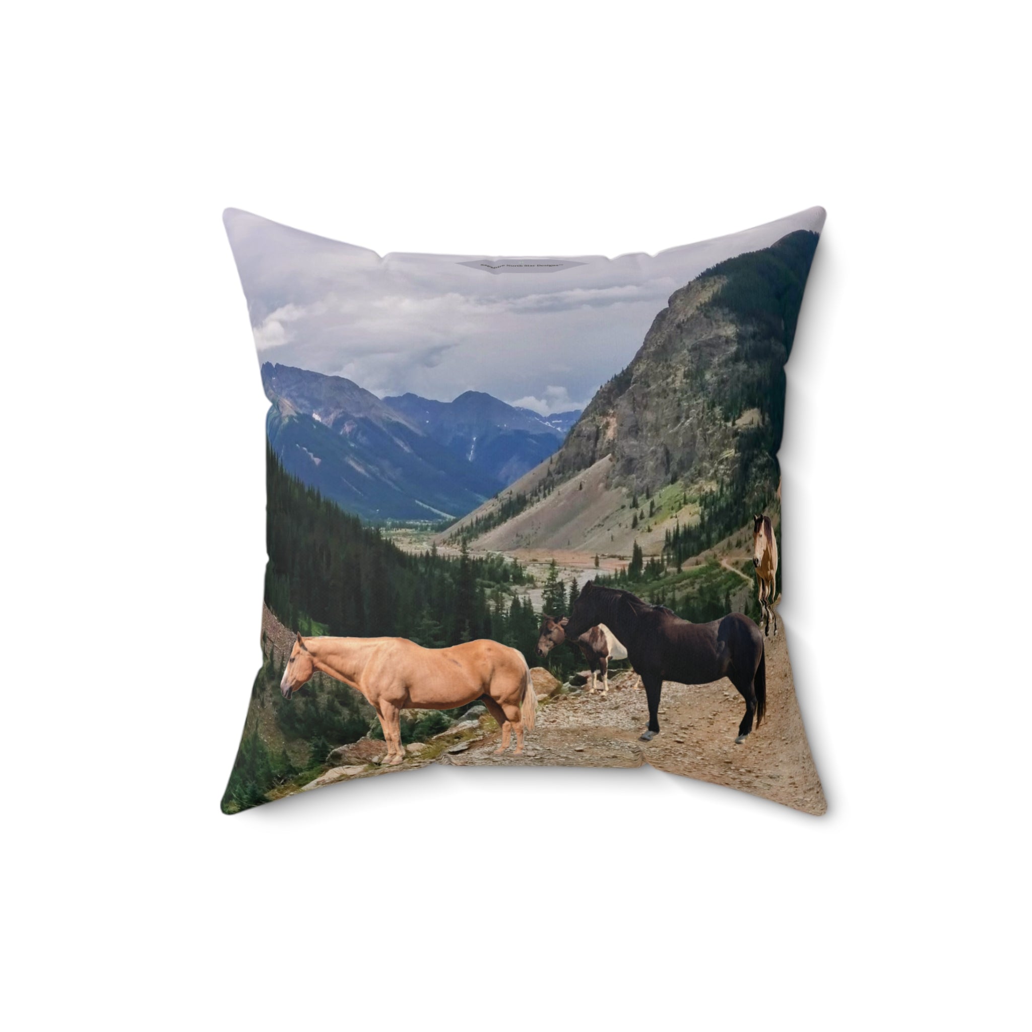 Horse Faux Suede Square Pillow