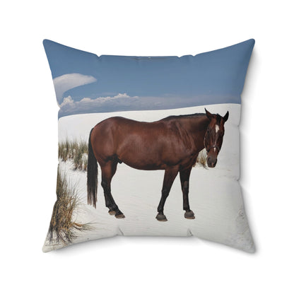 Horse Faux Suede Square Pillow