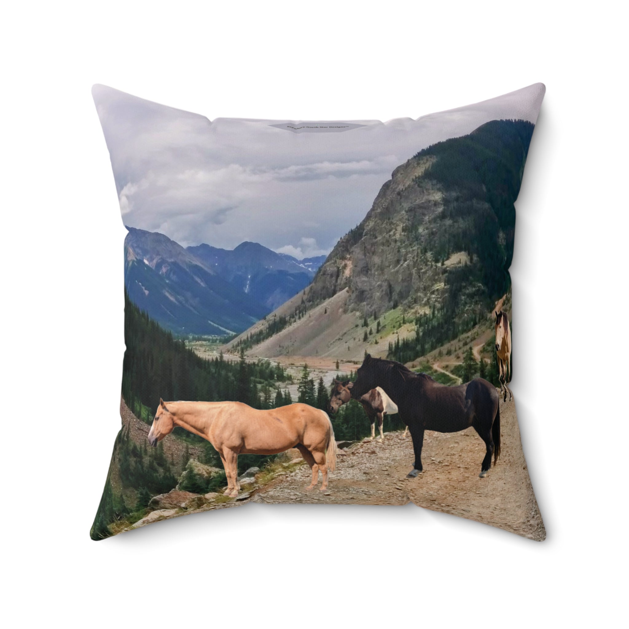 Horse Faux Suede Square Pillow