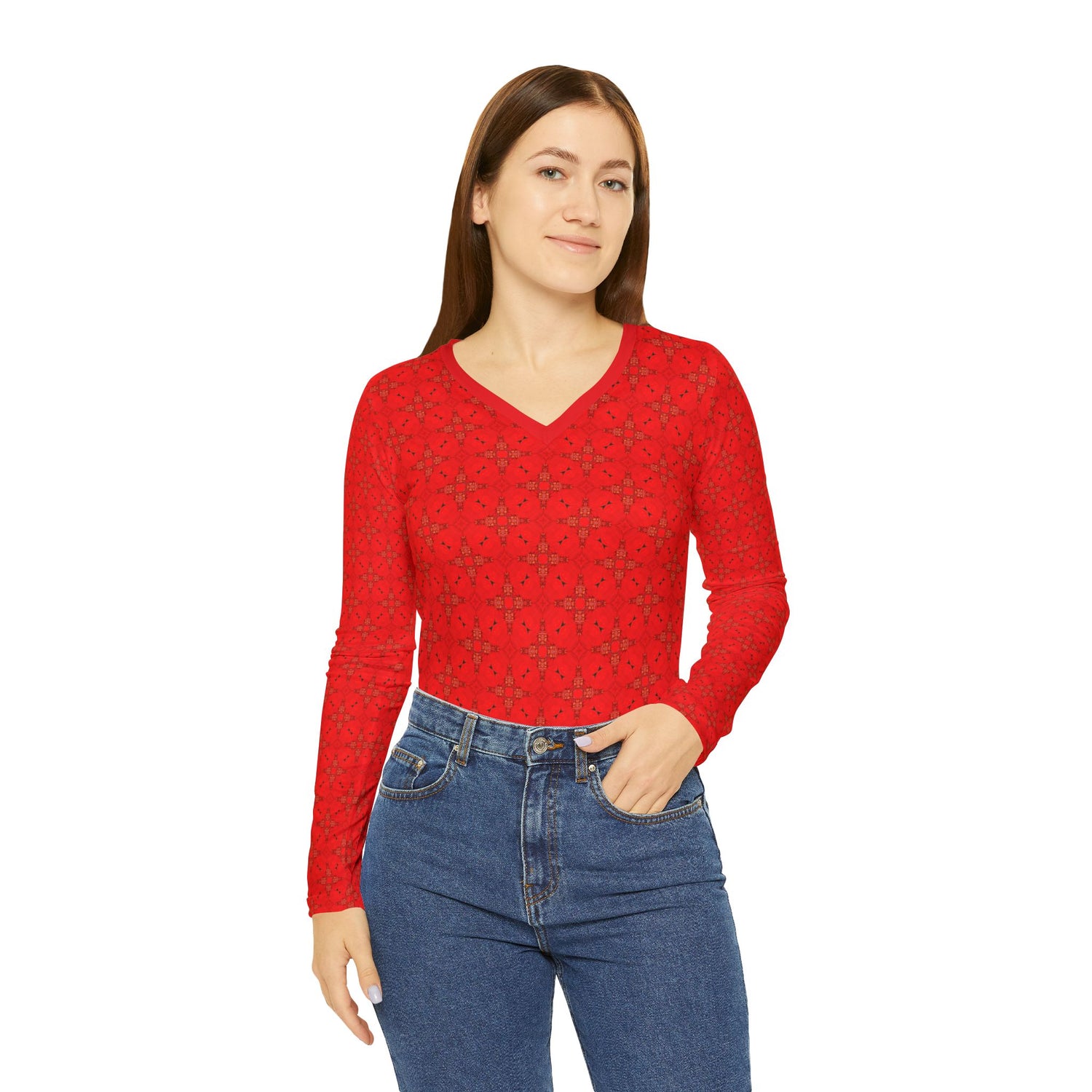 Nina Red Long Sleeve Shirt