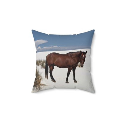 Horse Faux Suede Square Pillow