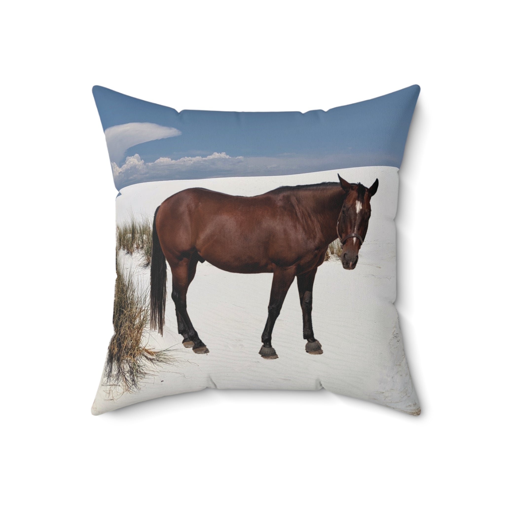 Horse Faux Suede Square Pillow