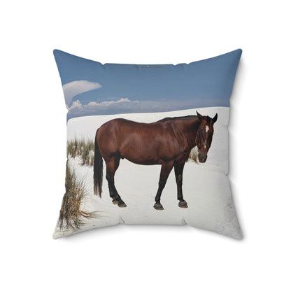 Horse Faux Suede Square Pillow