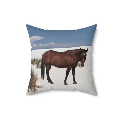 Horse Faux Suede Square Pillow