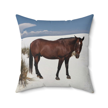 Horse Faux Suede Square Pillow