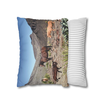 Horses Faux Suede Square *Pillow Case only*