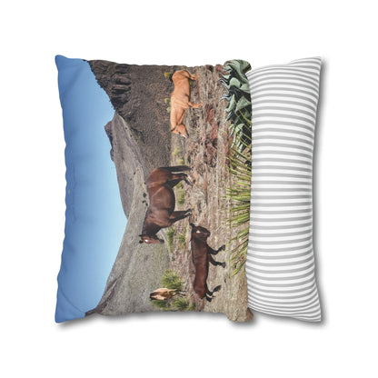 Horses Faux Suede Square *Pillow Case only*