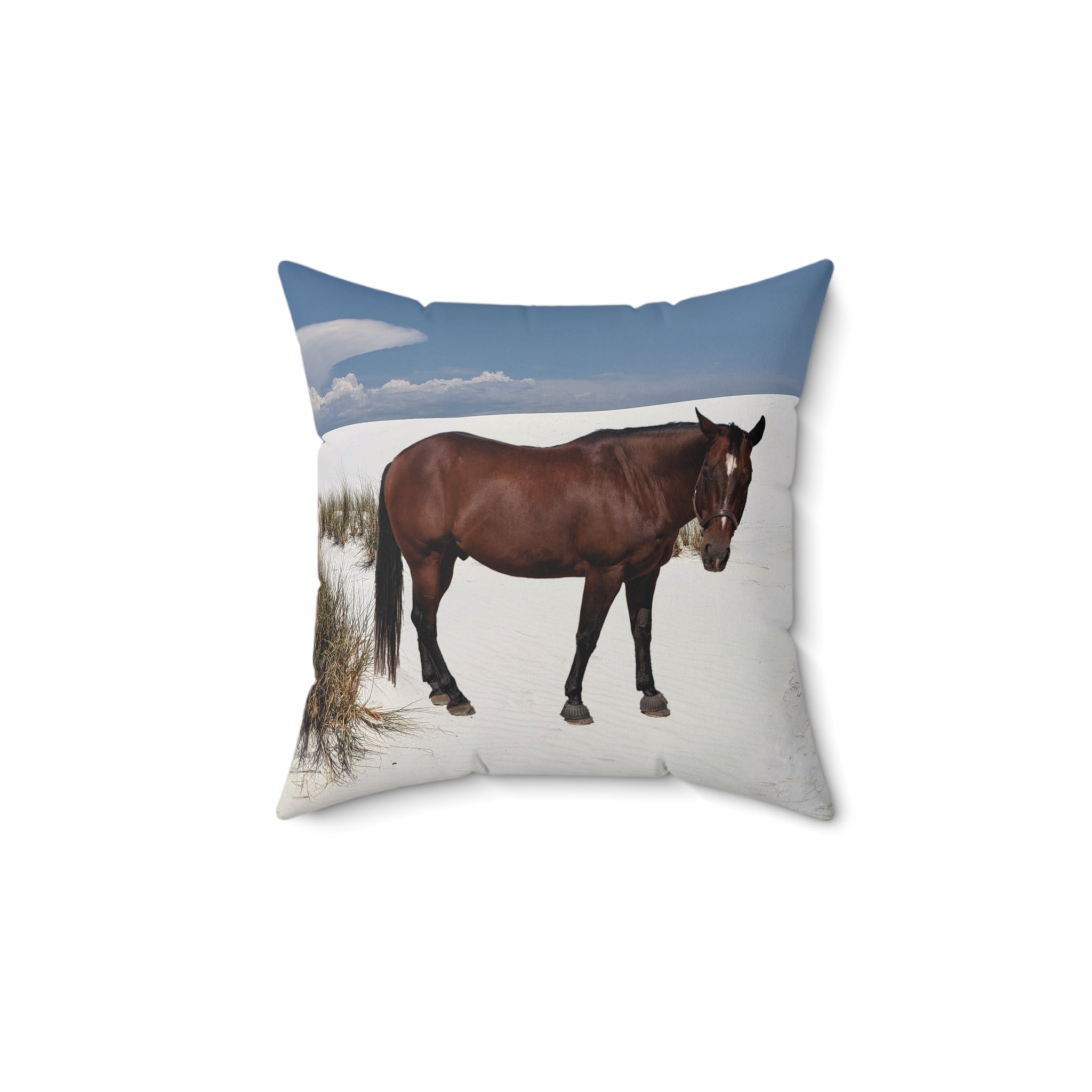 Horse Faux Suede Square Pillow